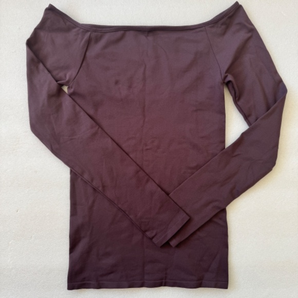 Free People Off -The-Shoulder Solid Long Sleeve Top - Picture 2 of 4